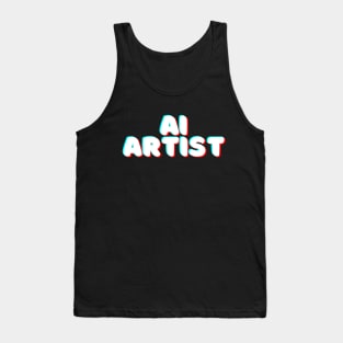 Ai Artist Glitchy Meme Art Tank Top